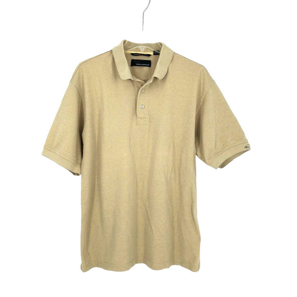 Greg Norman Other - Greg Norman Tasso Elba Men's Short Sleeve Polo Shirt Tan Size L Golf Leisure0
